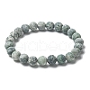 Natural Green Spot Jasper Bead Stretch Bracelets BJEW-K212-B-017-4