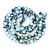 Electroplate Opaque Glass Beads Strands EGLA-A034-P6mm-S16-2