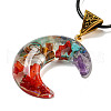 Resin Pendant Necklaces NJEW-L120-01-2