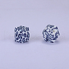 Colorful Pattern Printed Silicone Focal Beads SI-JX0022A-07-1