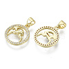 Brass Micro Pave Cubic Zirconia Pendants ZIRC-S061-199H-G-NF-2