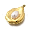 Plastic Imitation Shell Pendants STAS-H201-01D-G-2