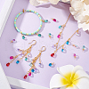 64Pcs 8 Color Copper Wired Glass Pendants PALLOY-AB00258-4
