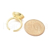 Mother's Day Rings Oval Brass Cuff Rings for Women RJEW-G337-06G-03-3