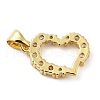 Rack Plating Brass Micro Pave Clear Cubic Zirconia Pendants KK-Q784-15G-2