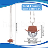 AHADERMAKER 4Pcs 4 Colors Plastic Cap with Glass Disco Ball Pendant Necklace with Iron Ball Chains NJEW-GA0001-06-2