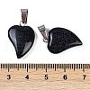 Synthetic Blue Goldstone Heart Pendants G-H073-03P-09-3