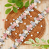 DICOSMETIC 3 Yards Polyester 3D Flower Lace Trim OCOR-DC0001-02-5
