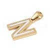 Natural White Shell Alphabet Pendants STAS-M338-02G-N-2