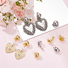 SUNNYCLUE 32Pcs 2 Colors Half Round Brass Clip-on Earring Findings KK-SC0004-21-4