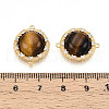 Natural Tiger Eye Connector Charms KK-N258-12G-3