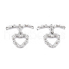 Brass Micro Pave Clear Cubic Zirconia Toggle Clasps KK-S356-580-NF-3