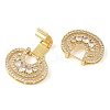 Rack Plating Brass Micro Pave Clear Cubic Zirconia Fold Over Clasps KK-S384-04G-2