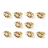 Colorful Cubic Zirconia Horse Eye Stud Earrings EJEW-H092-06G-3