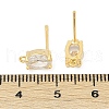 Brass Micro Pave Clear Cubic Zirconia Stud Earring Findings KK-Z099-02G-02-3