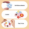 Beadthoven 19Pcs 19 Styles Flower Food Grade Eco-Friendly Silicone Focal Beads SIL-BT0001-05-12
