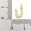 Letter Brass Micro Pave Clear Cubic Zirconia Pendants KK-K354-06G-U-3