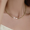 Mother's Day Jewellery Rectangle Natural Baroque Freshwater Keshi Pearl & Faceted Round Cubic Zirconia Beaded Necklaces for Women WG13B90-02-2