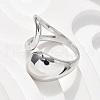 304 Stainless Steel Cuff Rings for Women RJEW-A063-01A-P-5