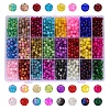 Spray Painted Crackle Glass Beads CCG-YW0001-02-6mm-1