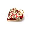 Brass Micro Pave Cubic Zirconia with Enamel Pendants KK-Q098-21G-A-2