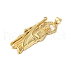 Rack Plating Brass Micro Pave Clear Cubic Zirconia Perdants KK-C067-02B-G-2