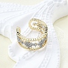 Brass Micro Pave Clear Cubic Zirconia Cuff Rings for Women RJEW-G347-11GP-3