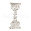 Rack Plating Brass Micro Pave Clear Cubic Zirconia Fold Over Clasps ZIRC-F140-06P-1