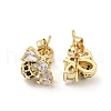 Bees Real 18K Gold Plated Brass Stud Earrings EJEW-L269-089G-2