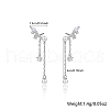 Rhodium Plated Platinum Plated 925 Sterling Silver Wing Stud Earrings with Shell Pearl RF3669-2