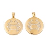 Brass Micro Pave Cubic Zirconia Pendants KK-E108-20G-1