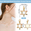 Beebeecraft 10Pcs Christmas Themed Brass Micro Pave Clear Cubic Zirconia Pendants ZIRC-BBC0002-87-2
