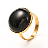 Half Round Mixed Gemstone Ring for Girl Women RJEW-JR00396-3