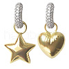 Alloy Micro Pave Clear Cubic Zirconia Two Tone Hoop Earrings FS-WG60F12-01-6