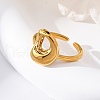304 Stainless Steel Open Cuff Rings for Women RJEW-M060-01G-04-3