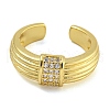 Rack Plating Brass Micro Pave Cubic Zirconia Cuff Rings for Women RJEW-I107-09G-2