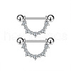 304 Stainless Steel Cubic Zirconia Nipple Stirrup WG0A897-04-1