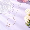 Ion Plating(IP) 316 Surgical Stainless Steel Plastic Imitation Pearl Paperclip Chains Finger Ring Bracelets for Women BJEW-JB11771-1