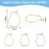 Unicraftale 304 Stainless Steel Hoop Earring Findings Kidney Ear Wires STAS-UN0012-43-4