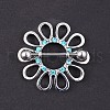 316L Surgical Stainless Steel Aquamarine Rhinestone Nipple Rings FS-WGB766E-12-1