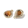 Natural Tiger Eye Faceted Teardrop Pendants G-U028-02G-02-2