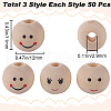 Gorgecraft 150Pcs 3 Styles Printed Wood Beads WOOD-GF0001-98-2