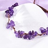 Adjustable Natural Amethyst Braided Bead Bracelets for Women BJEW-U035-02F-2
