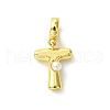 Rack Plating Brass with ABS Plastic Pearl European Dangle Charms KK-G501-02T-G-1