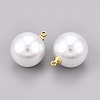 Brass & ABS Plastic Imitation Pearl Pendants KK-N261-16mm-121G-2