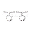 Brass Micro Pave Clear Cubic Zirconia Toggle Clasps KK-S356-582-NF-3