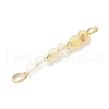Faceted Round Natural Quartz Crystal & Gold Rutilated Quartz & Yellow Opal Beaded Connector Charms PALLOY-JF03530-04-3