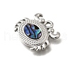 304 Stainless Steel Pave Natural Paua Shell Pendants STAS-C122-21B-01P-2
