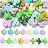 30Pcs 15 Colors Food Grade Eco-Friendly Silicone Focal Beads SIL-CJ0001-09-3