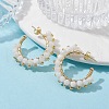 Natural Rainbow Moonstone Round Beaded Ring Stud Earrings EJEW-JE05430-01-3